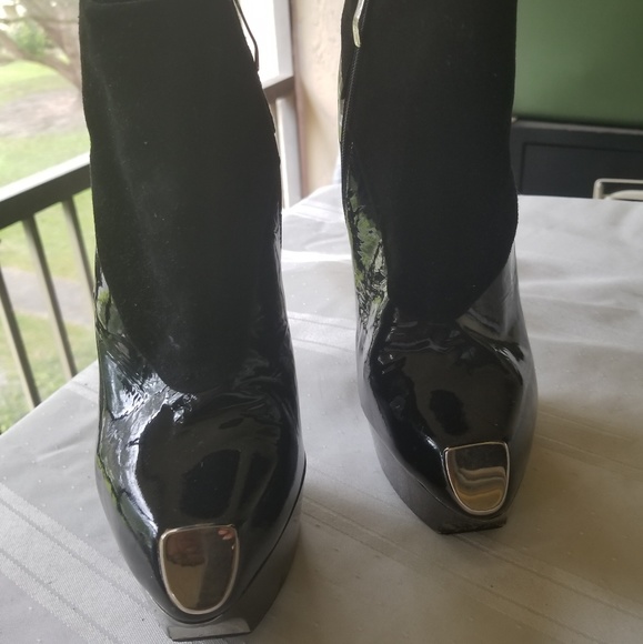 *PRE LOVED*Gianmarco Lorenzi Patent Leather Boots - Picture 1 of 8